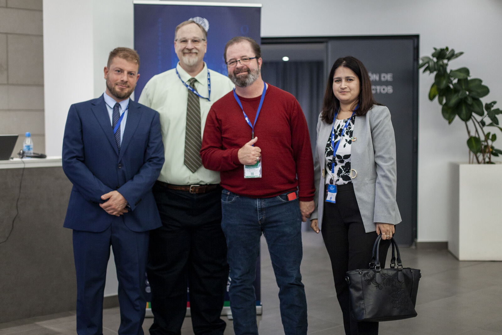 From left to right: Amedeo Cioffi (Head, Cybersecurity Operations, UNICC), Lyle Mcfadyen (Senior Solutions Architect, UNICC), John Kindervag (Creater of Zero Trust, Senior Vice President, Cybersecurity Strategy) and Tima Soni (Chief, Cybersecurity Division, UNICC)