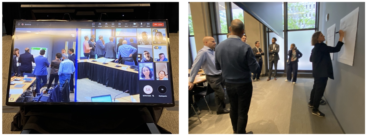 Two images of UNICC Partner representatives participating in a workshop at the 111th Management Committee meeting